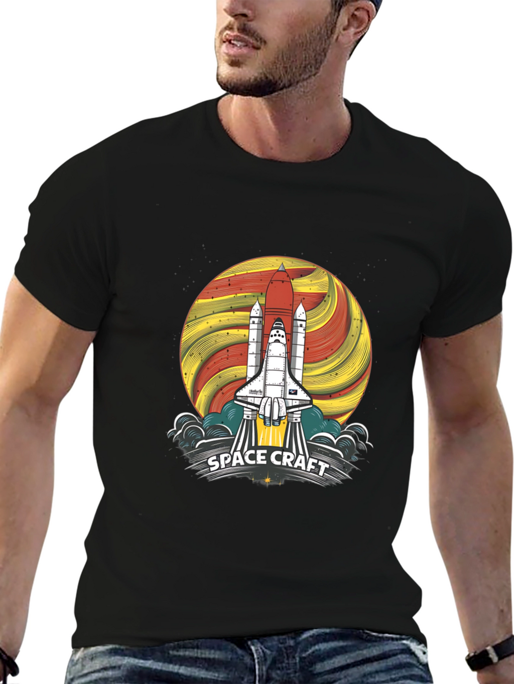 Space Craft Graphic Tee - Rocket Launch Design