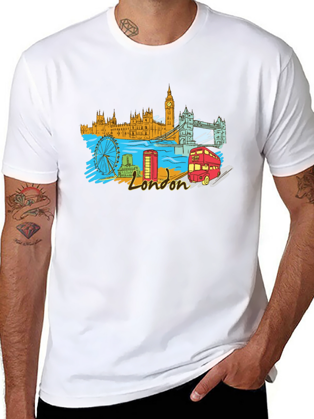 London Landmark Graphic T-Shirt