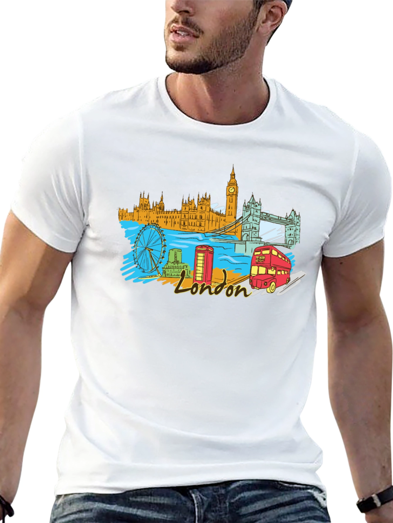 London Landmark Graphic T-Shirt