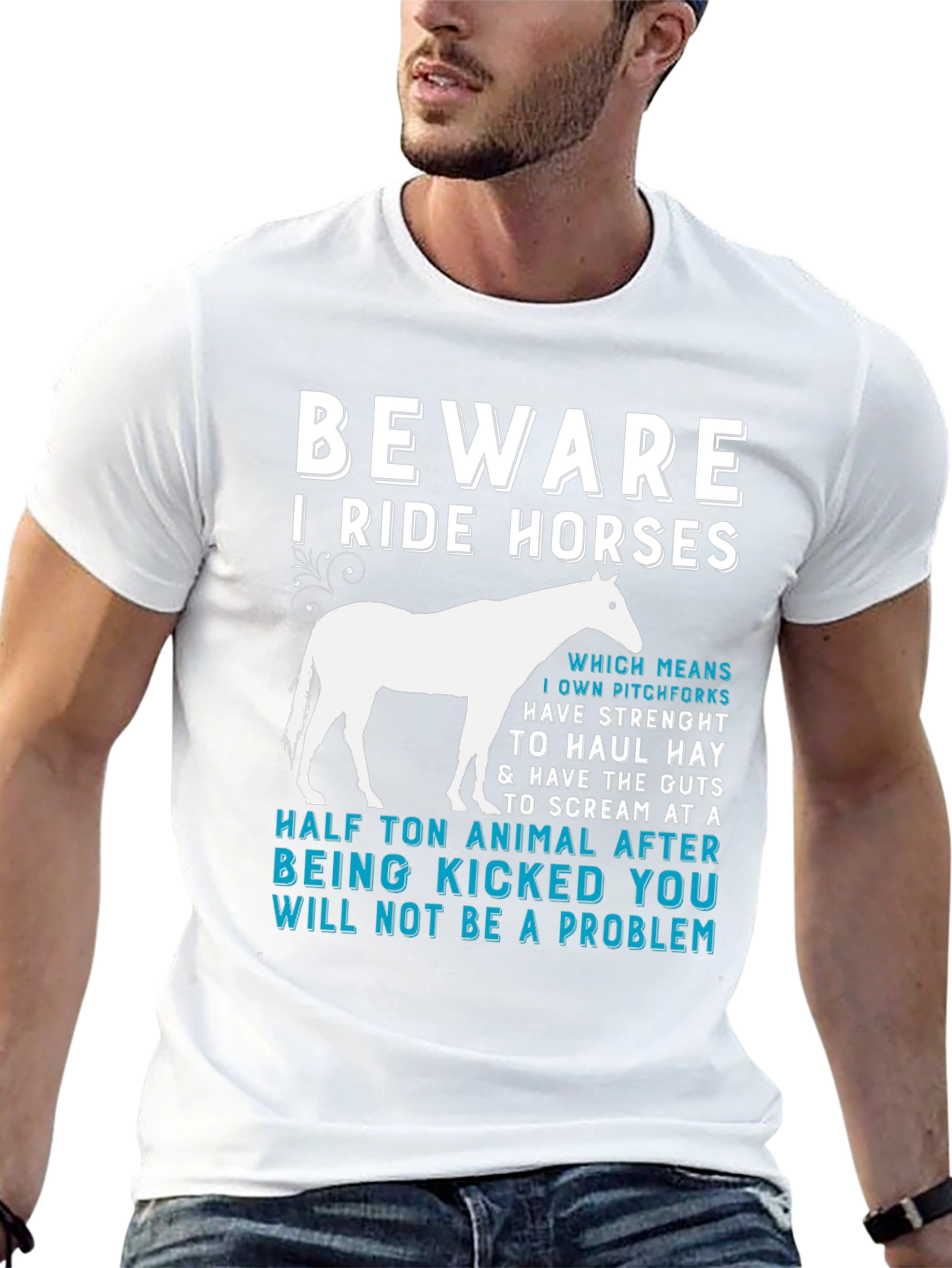 Beware I Ride Horses Graphic Tee