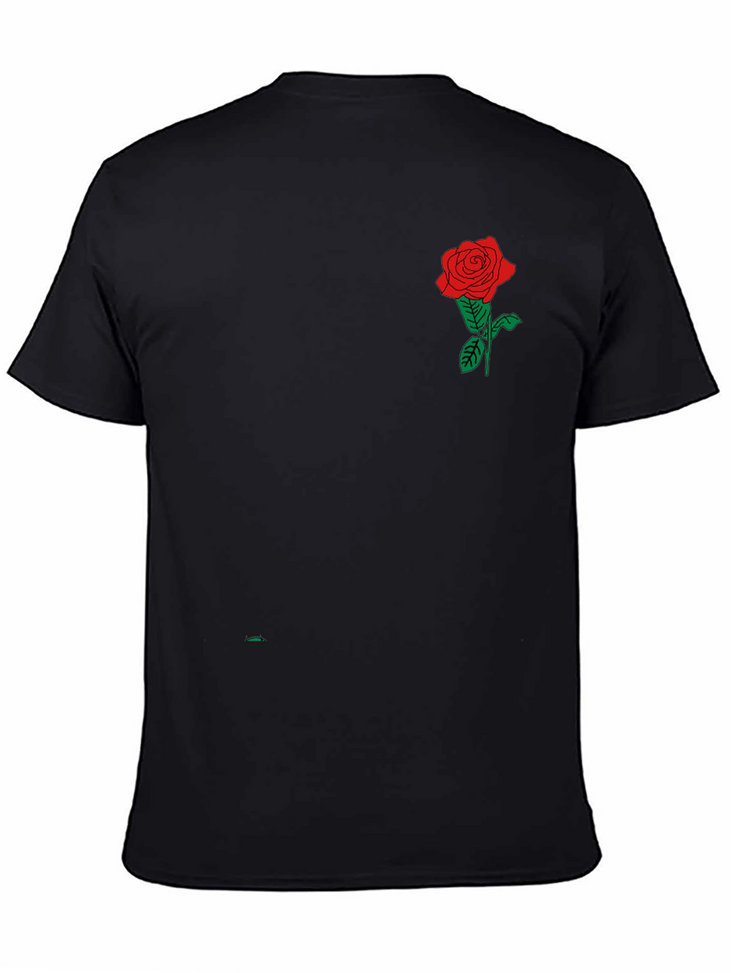 Black T-Shirt with Rose Graphic