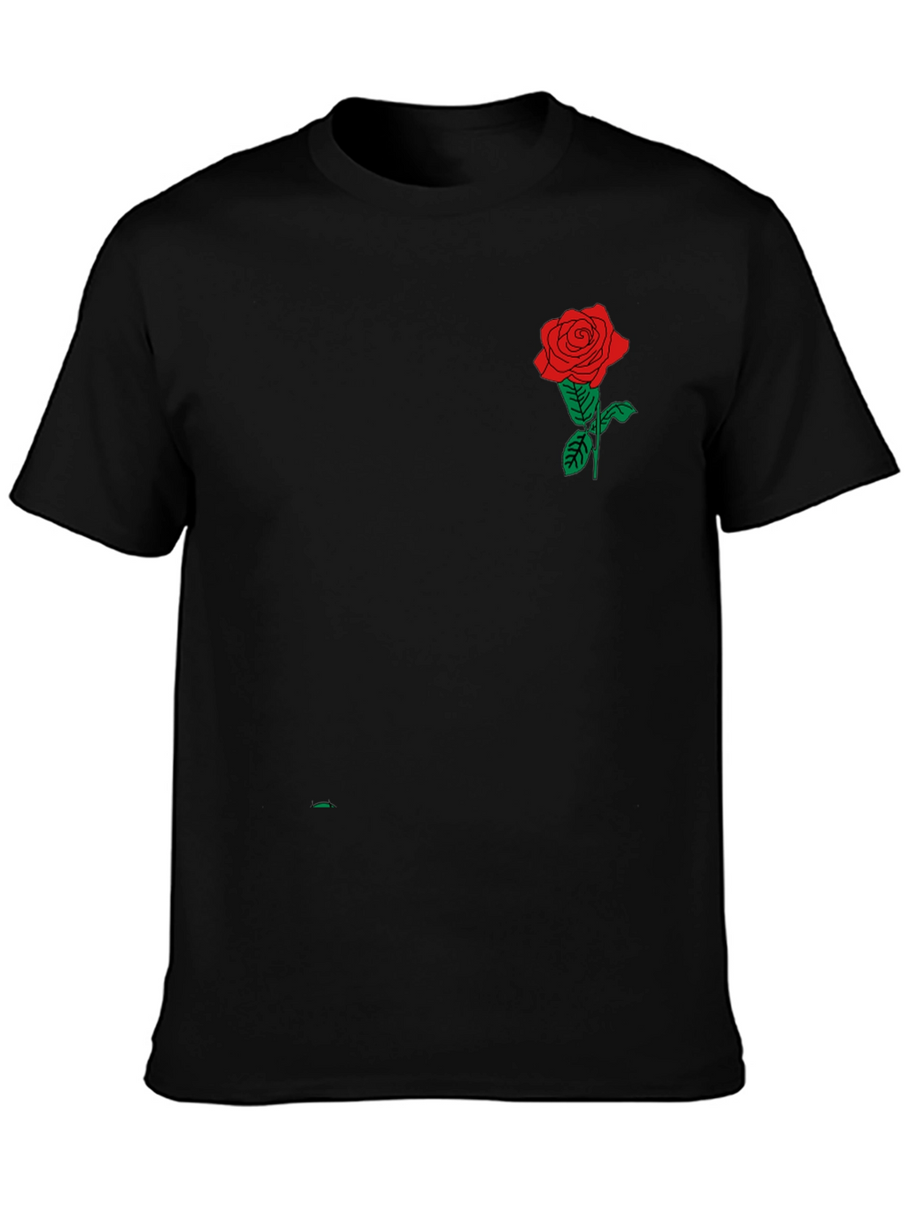 Black T-Shirt with Rose Graphic