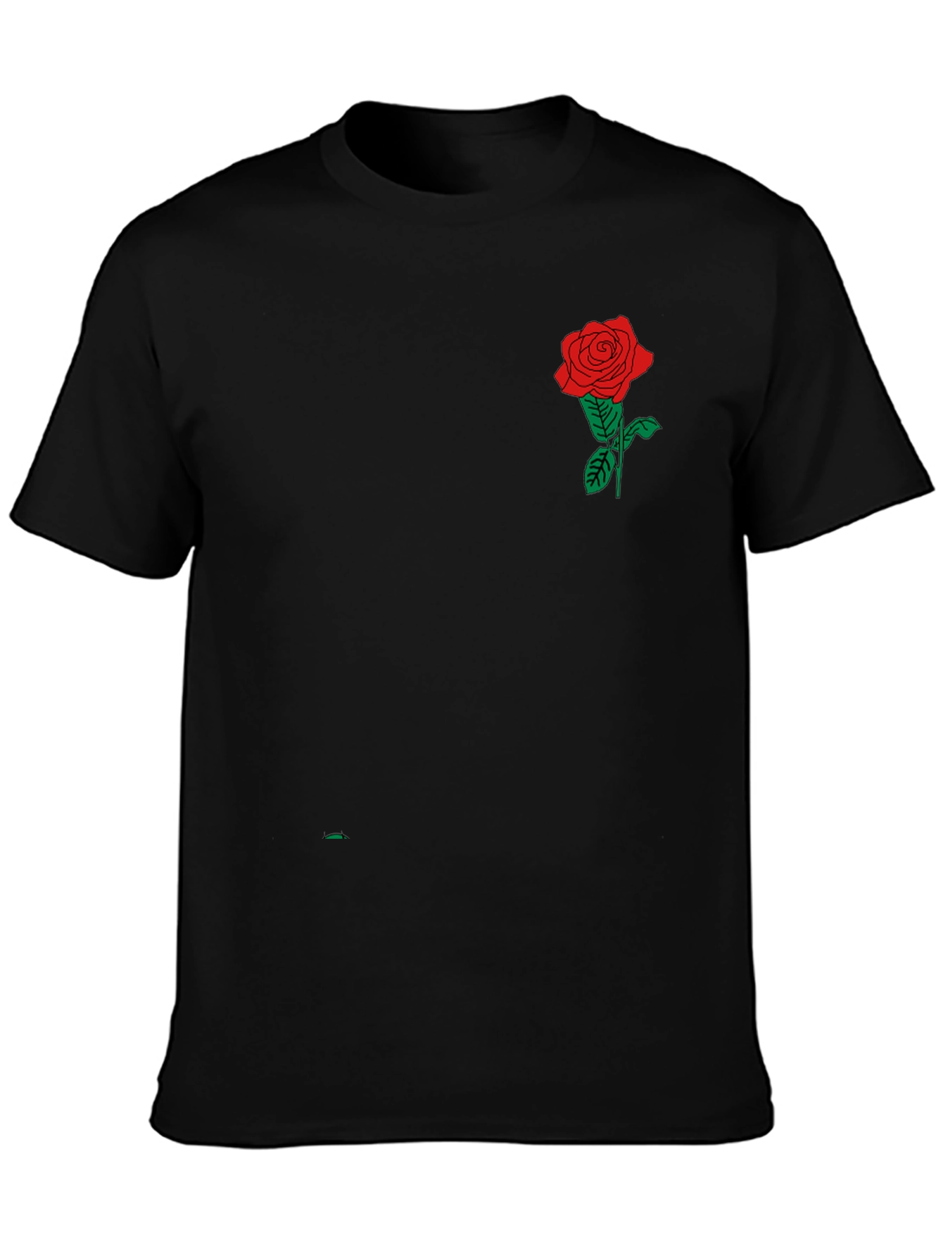 Black T-Shirt with Rose Graphic