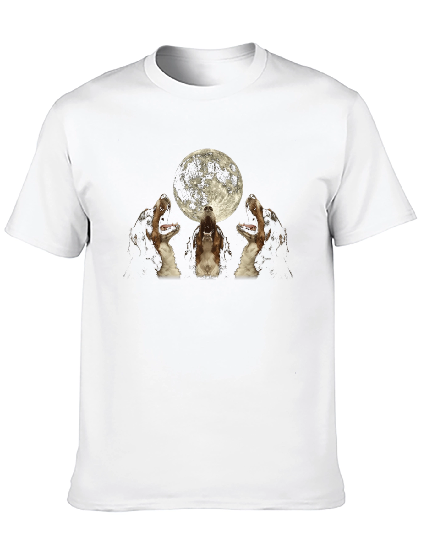 Howling Dogs Moon Graphic T-Shirt
