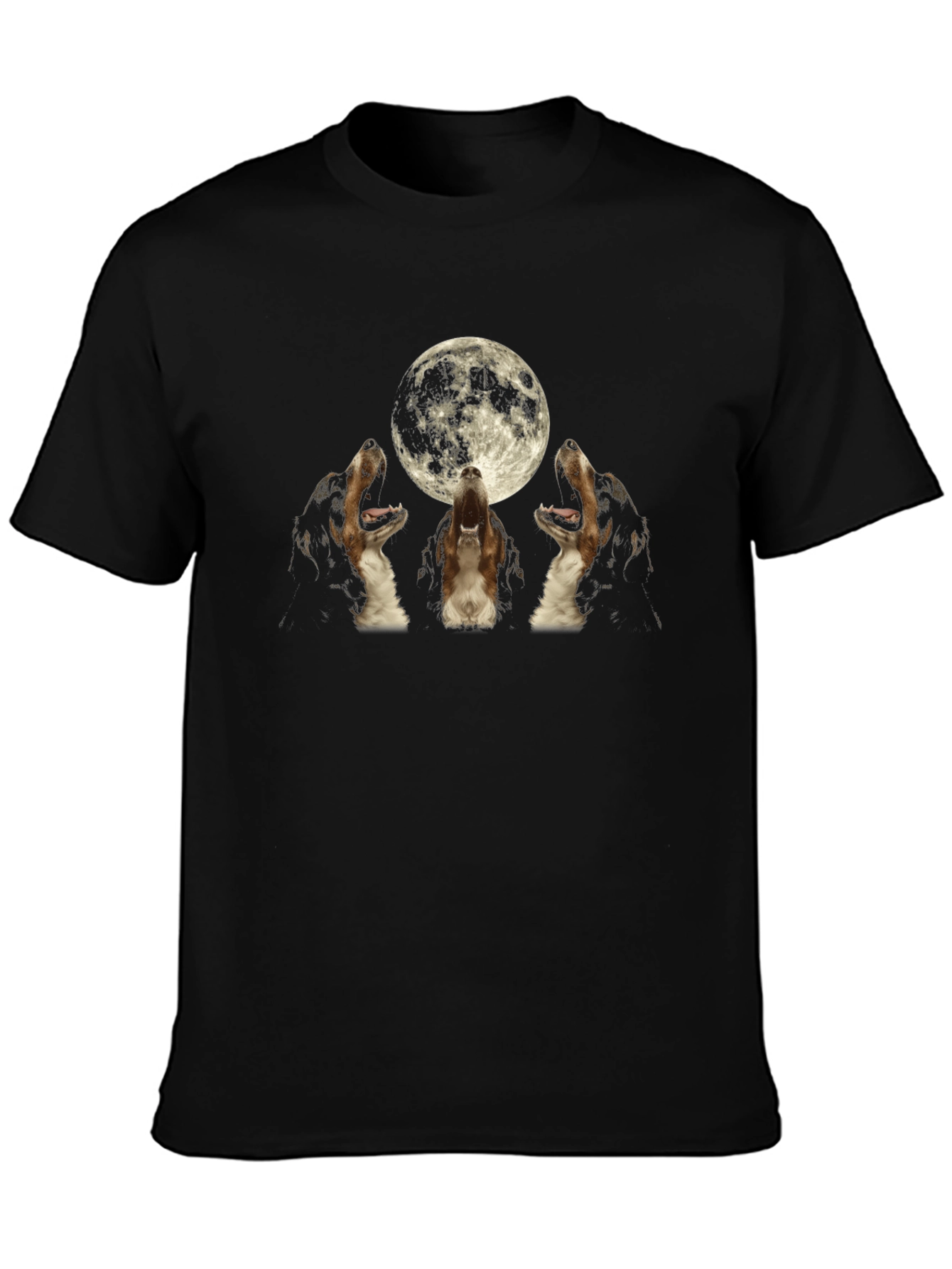 Howling Dogs Moon Graphic T-Shirt