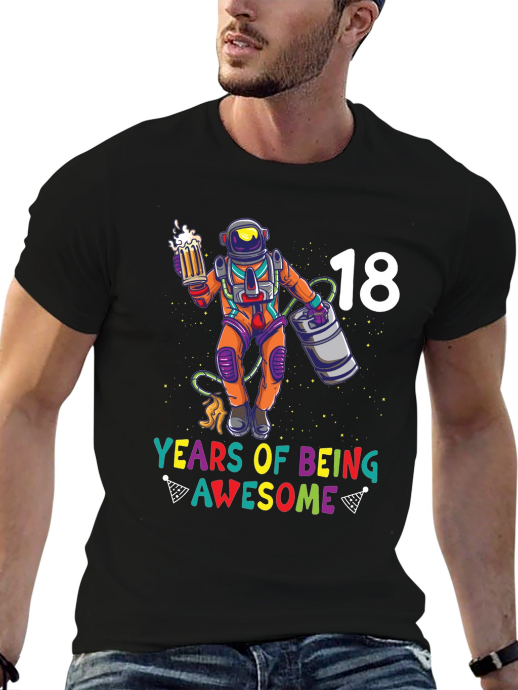 18 Years Awesome Astronaut Graphic Tee