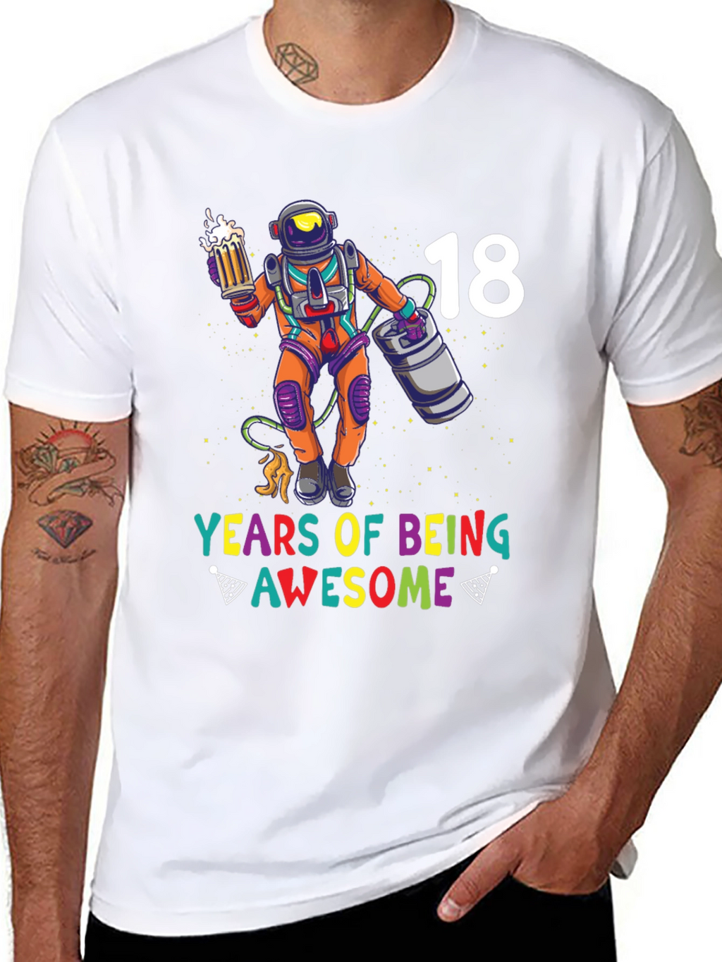 18 Years Awesome Astronaut Graphic Tee