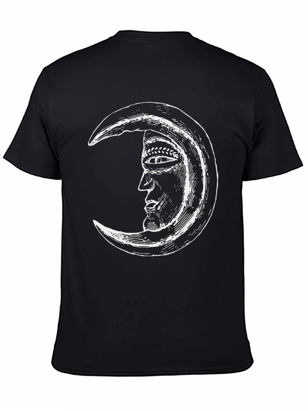 Moon Face Graphic Black T-Shirt
