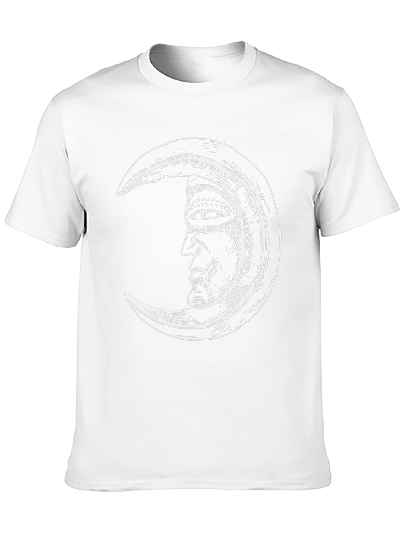 Moon Face Graphic Black T-Shirt