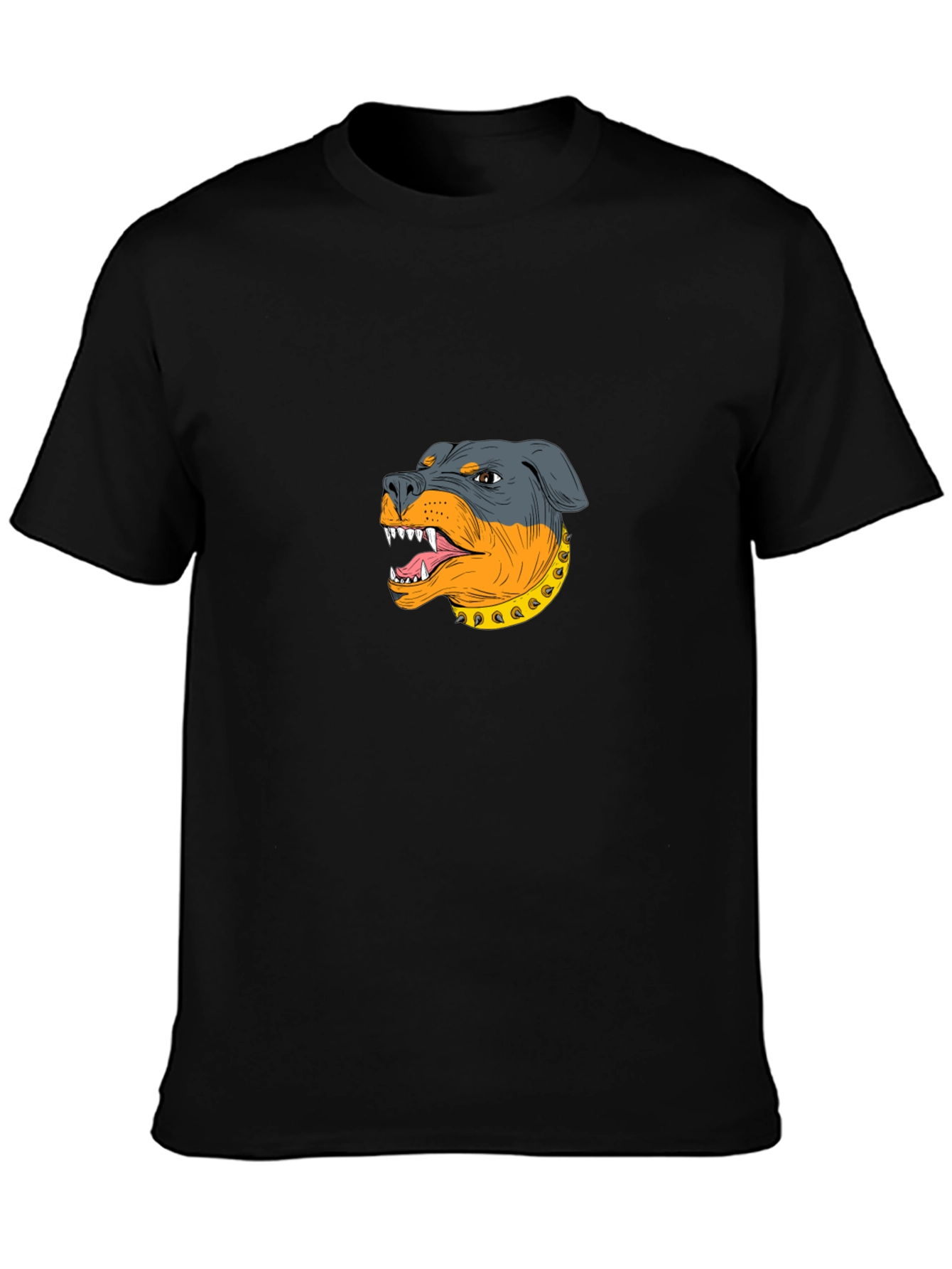 Rottweiler Graphic Print Black T-Shirt