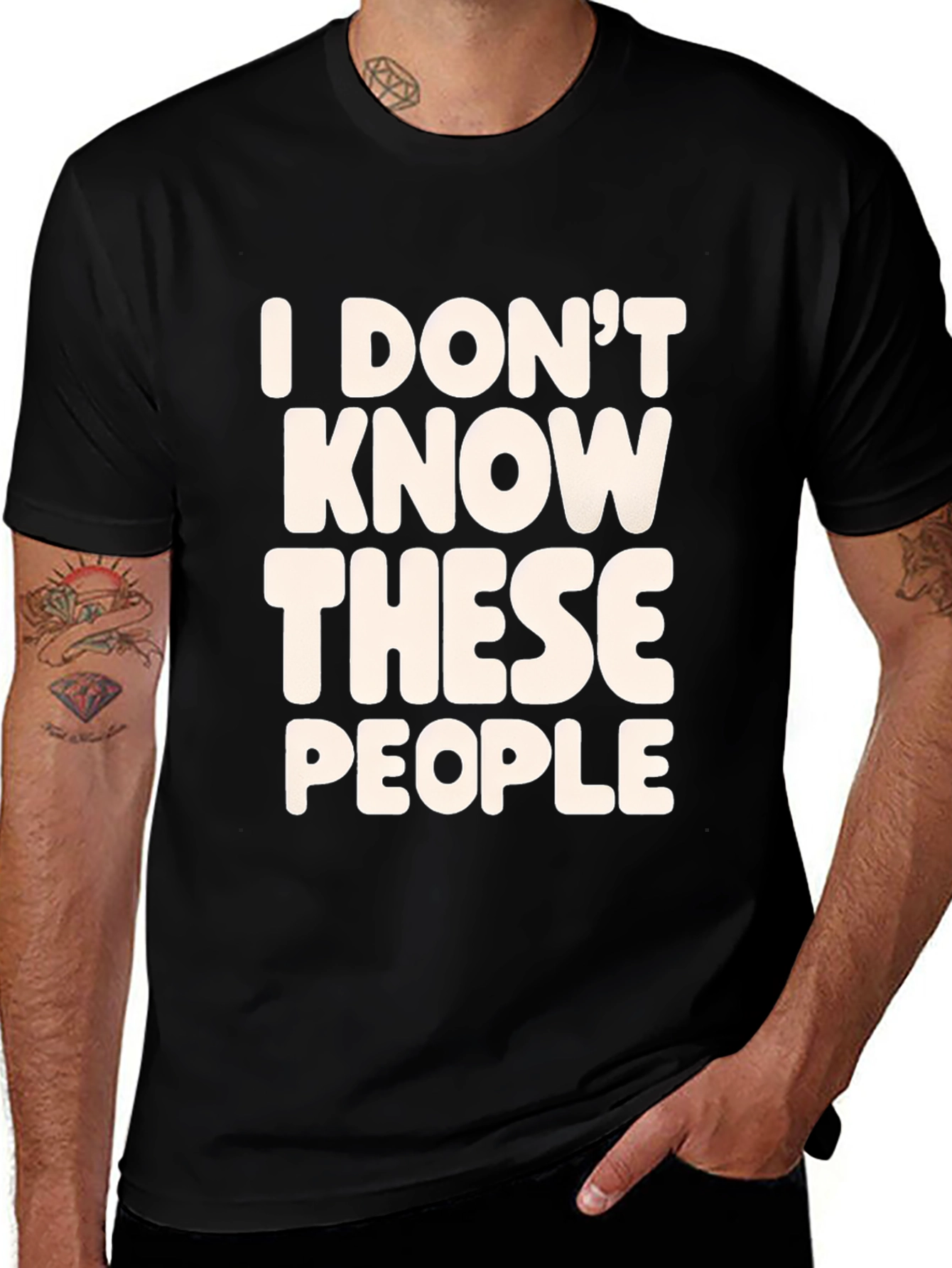 Funny T-Shirt - I Dont Know These People - Black