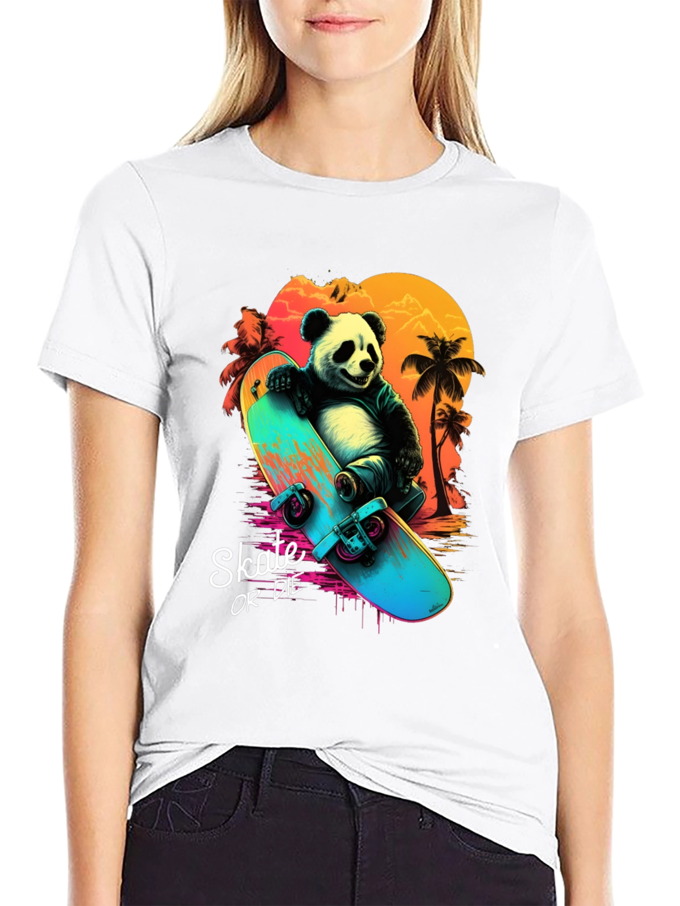 Panda Skate or Die Graphic T-Shirt