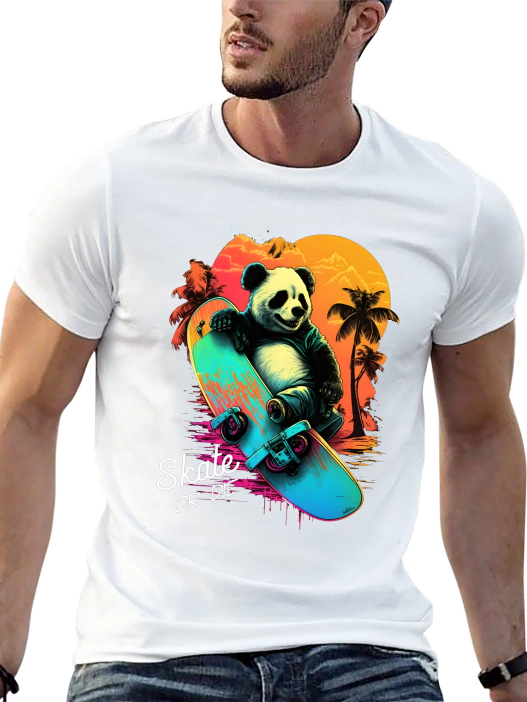 Panda Skate or Die Graphic T-Shirt