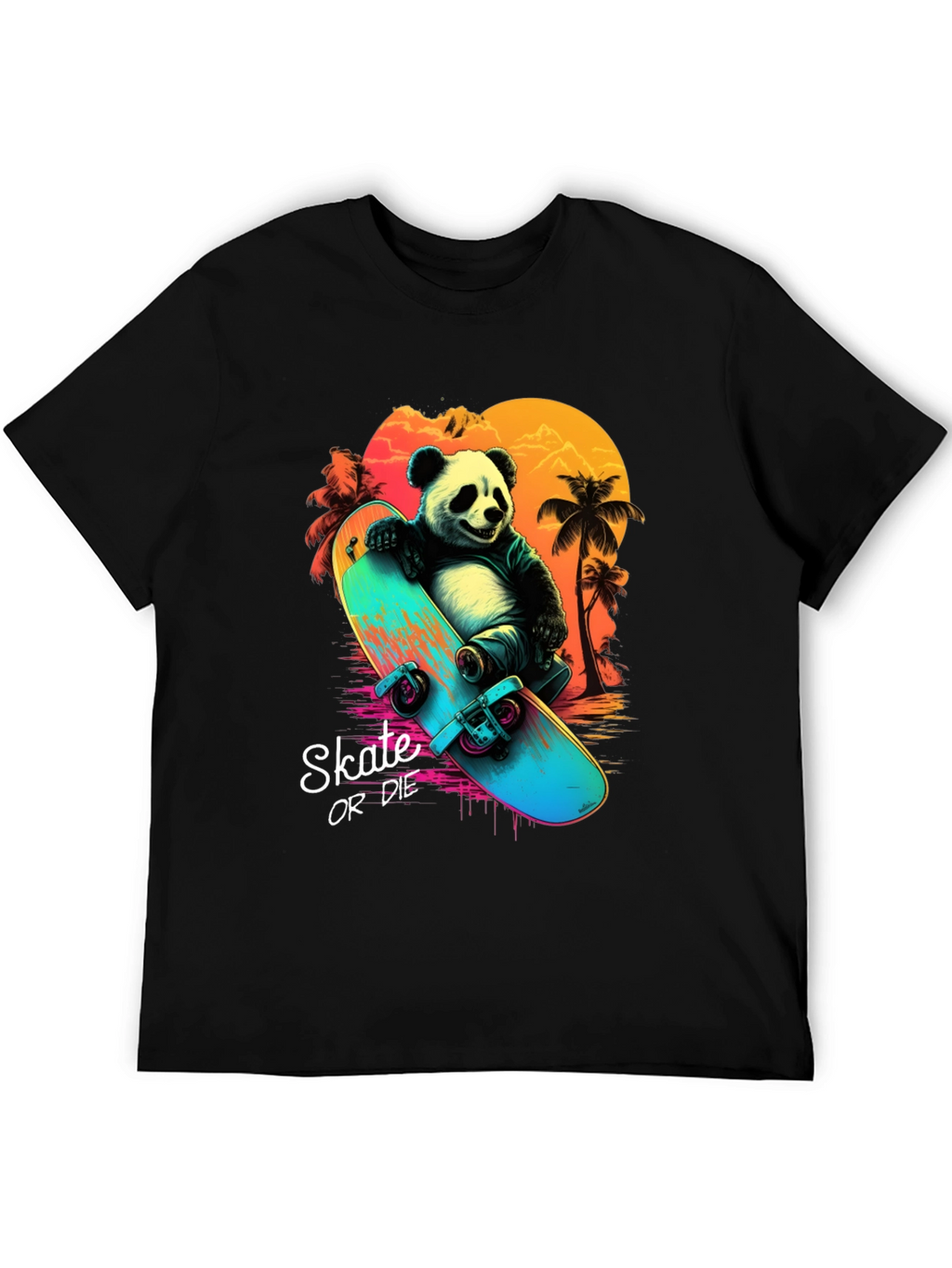 Panda Skate or Die Graphic T-Shirt