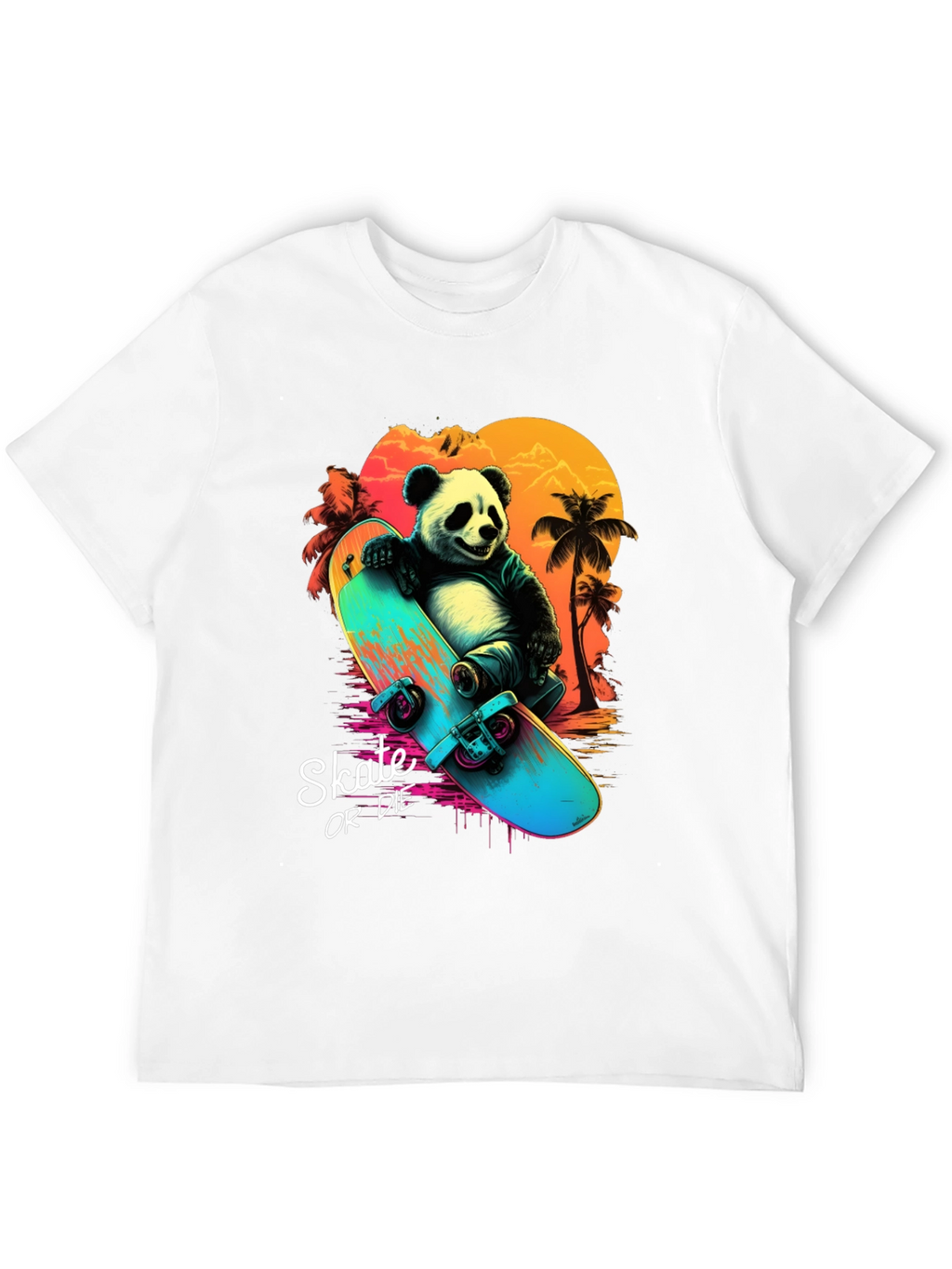 Panda Skate or Die Graphic T-Shirt