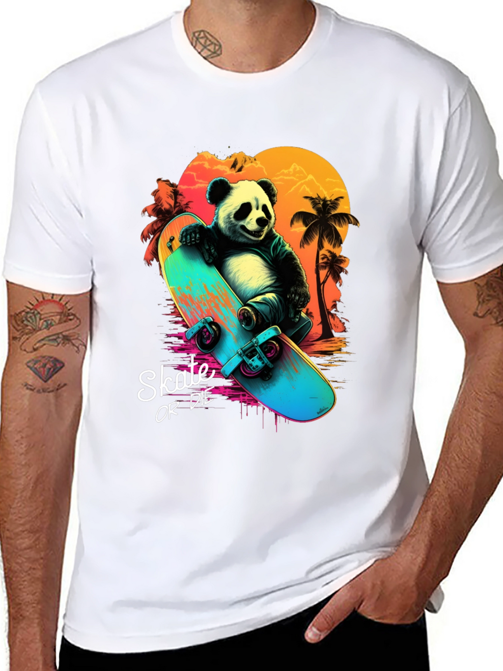 Panda Skate or Die Graphic T-Shirt