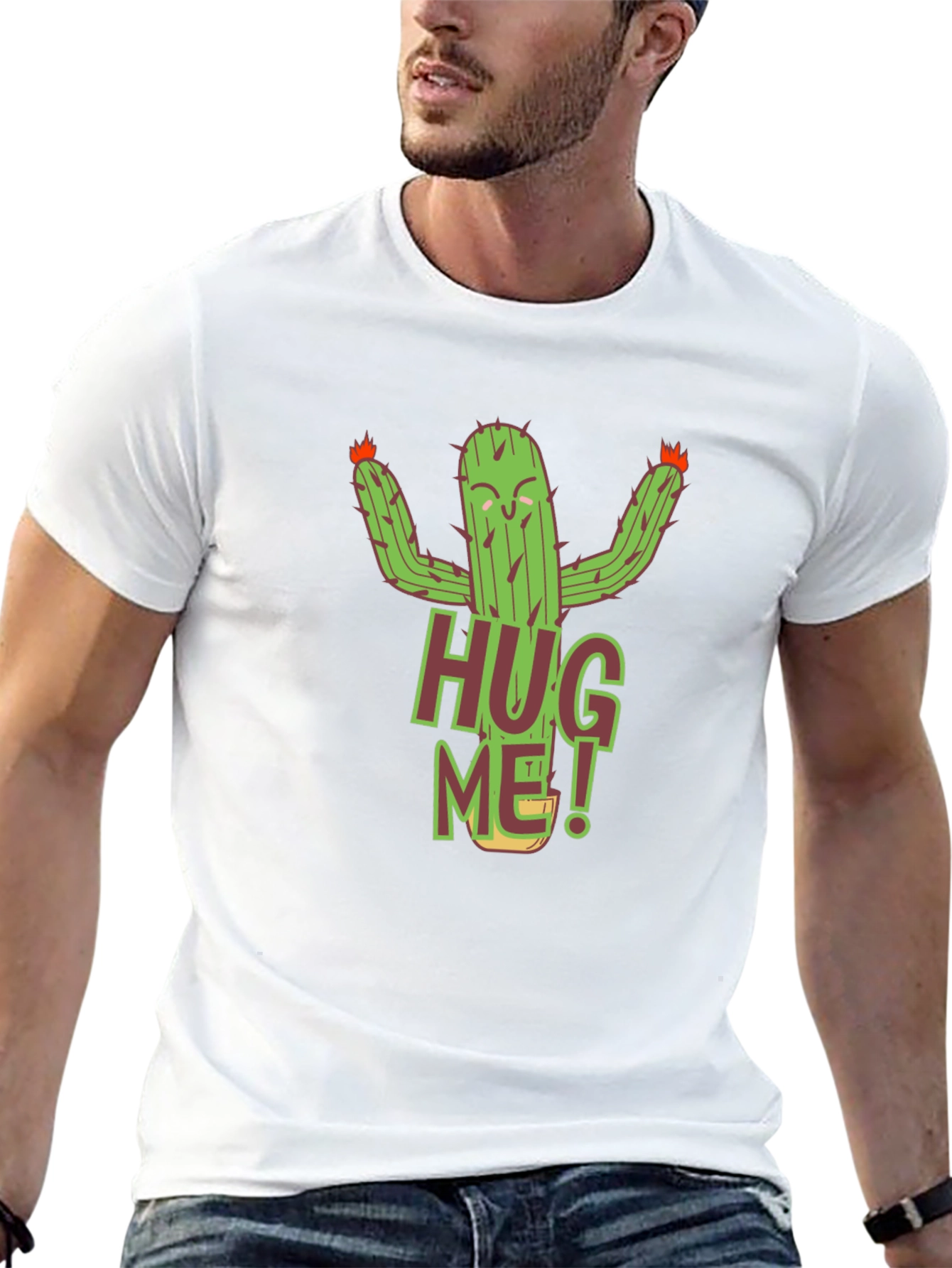 Hug Me Cactus Graphic T-Shirt