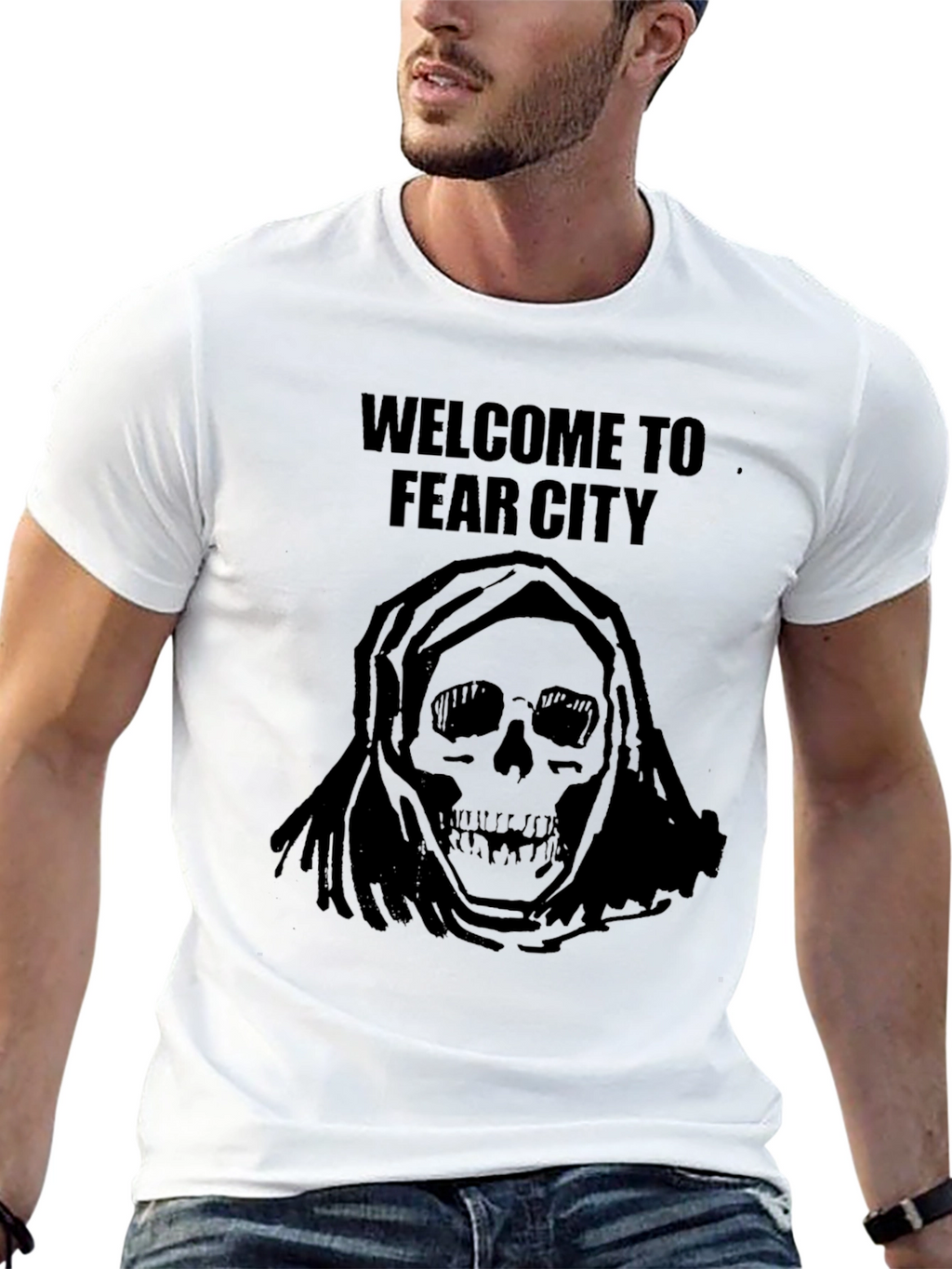 Fear City Skull T-Shirt - Mens Graphic Tee