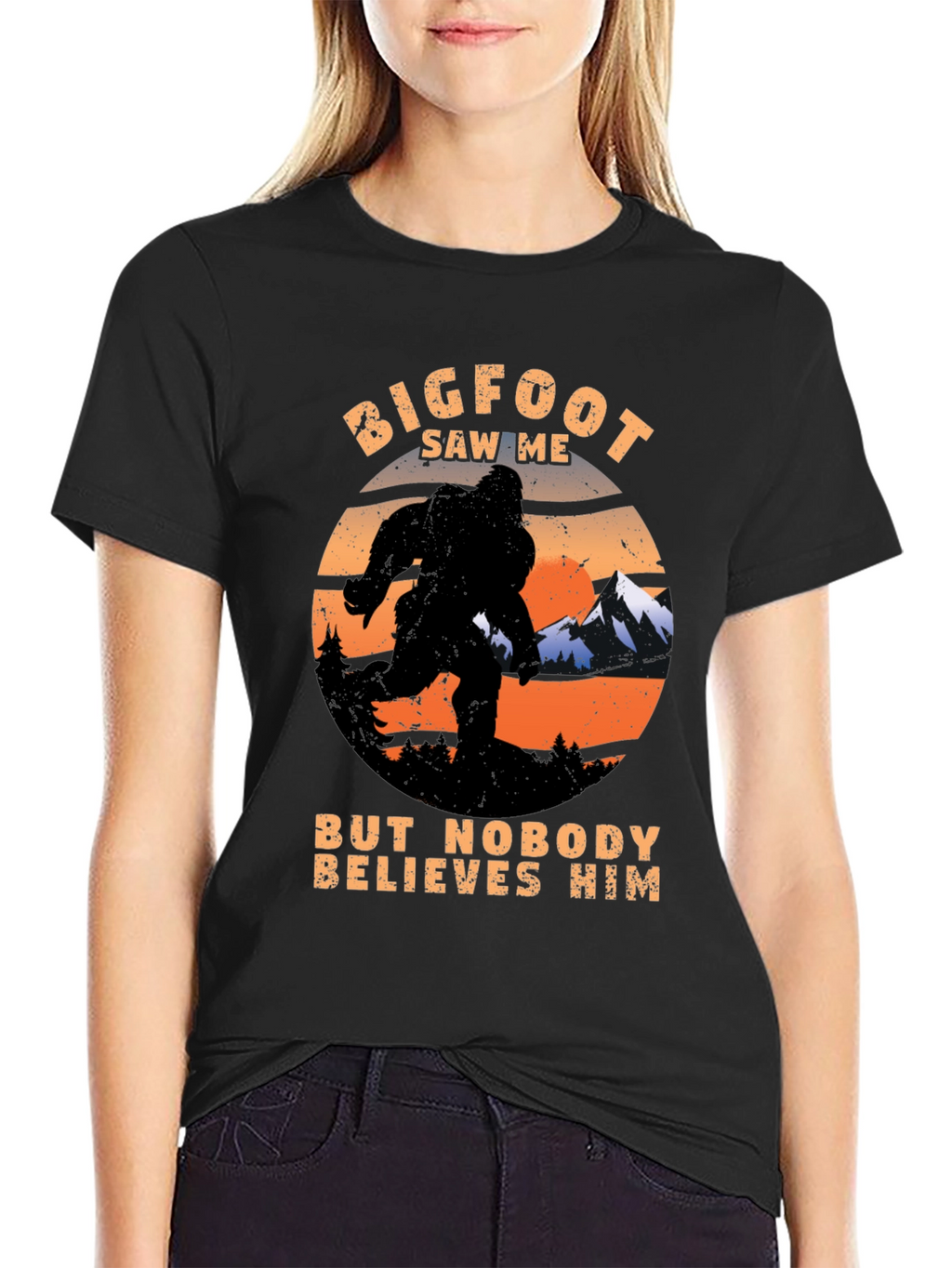 Bigfoot Saw Me T-Shirt Funny Graphic Tee