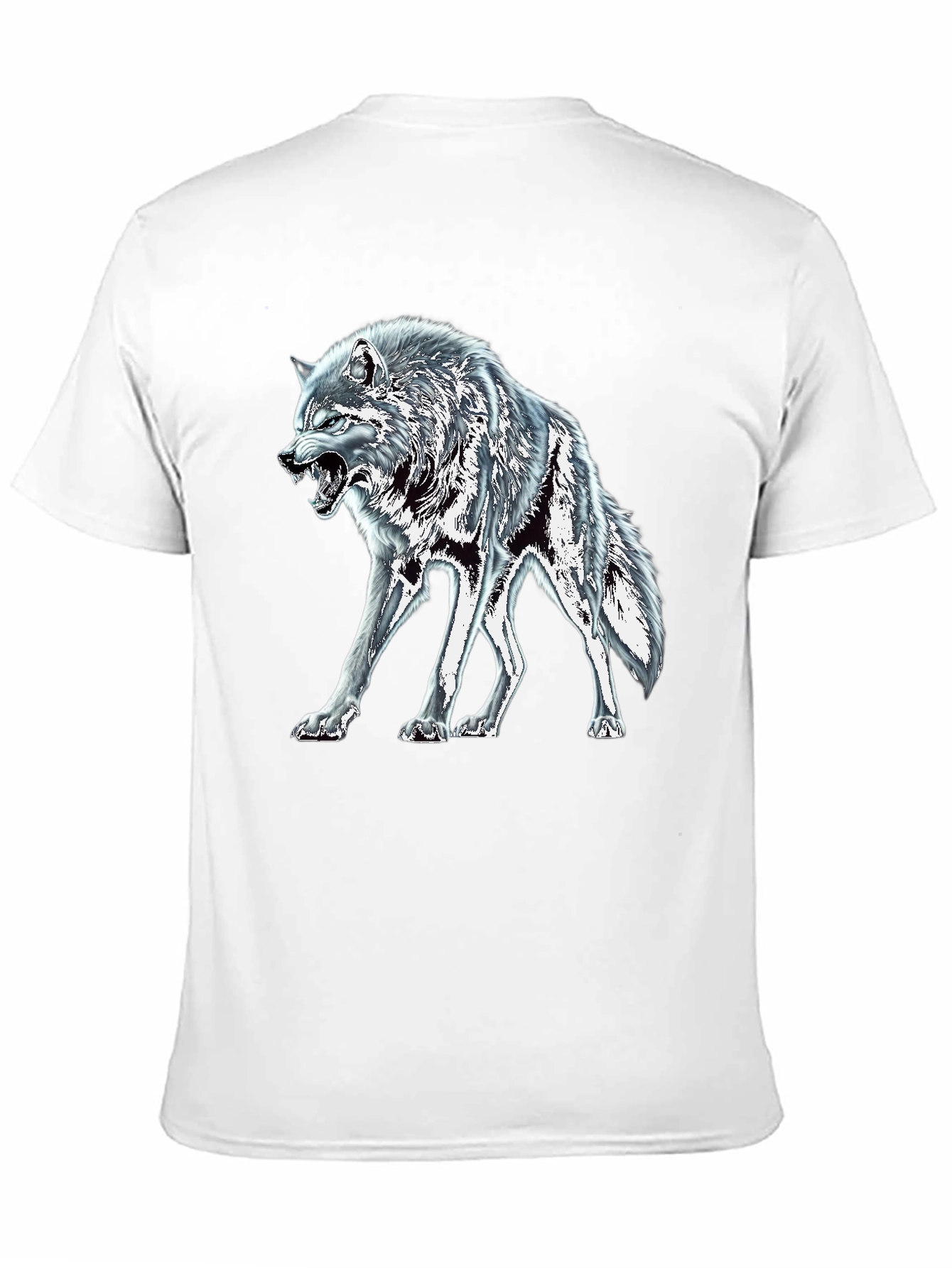 Black Wolf Graphic Tee - Fierce Animal Design