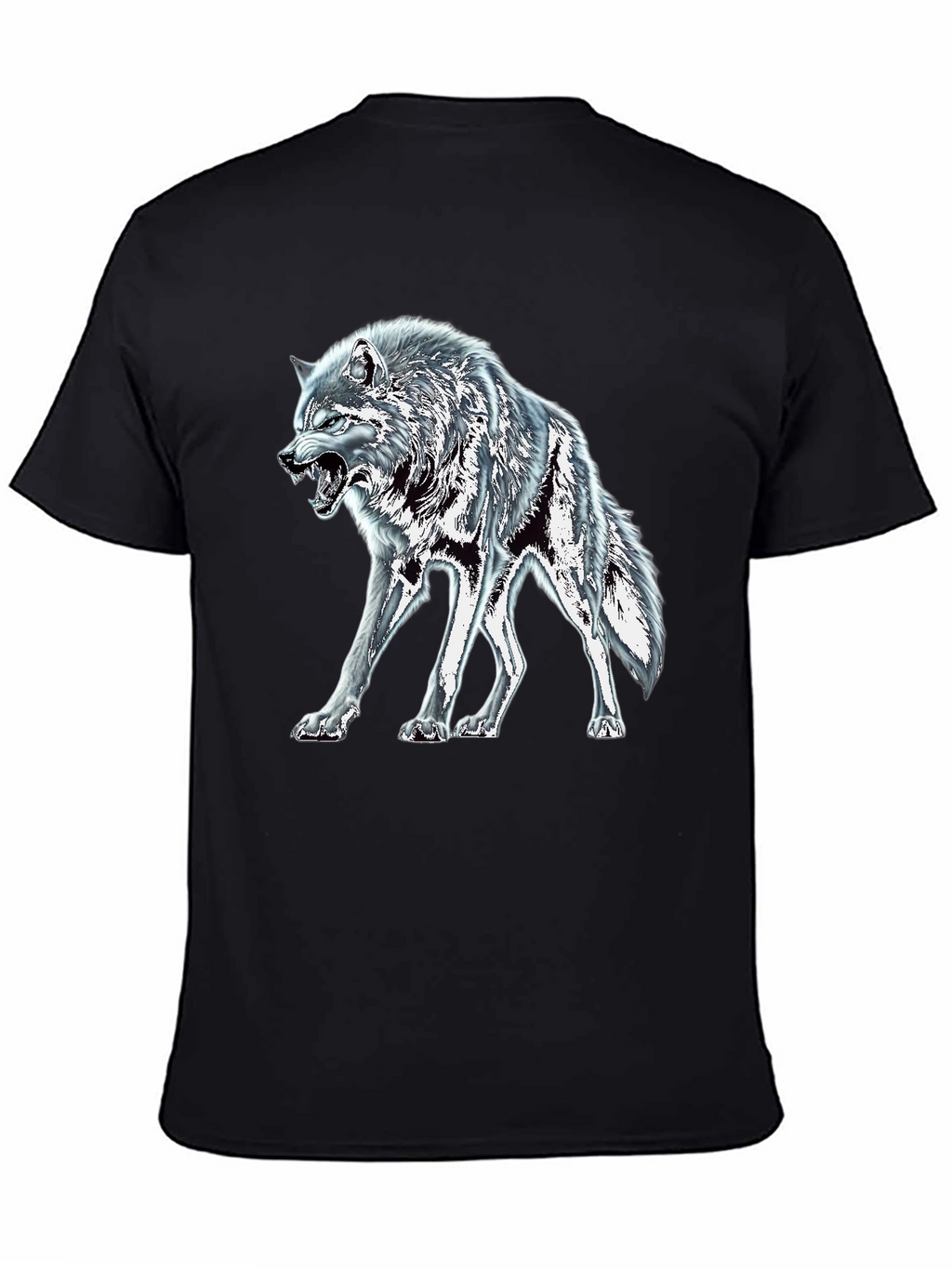 Black Wolf Graphic Tee - Fierce Animal Design