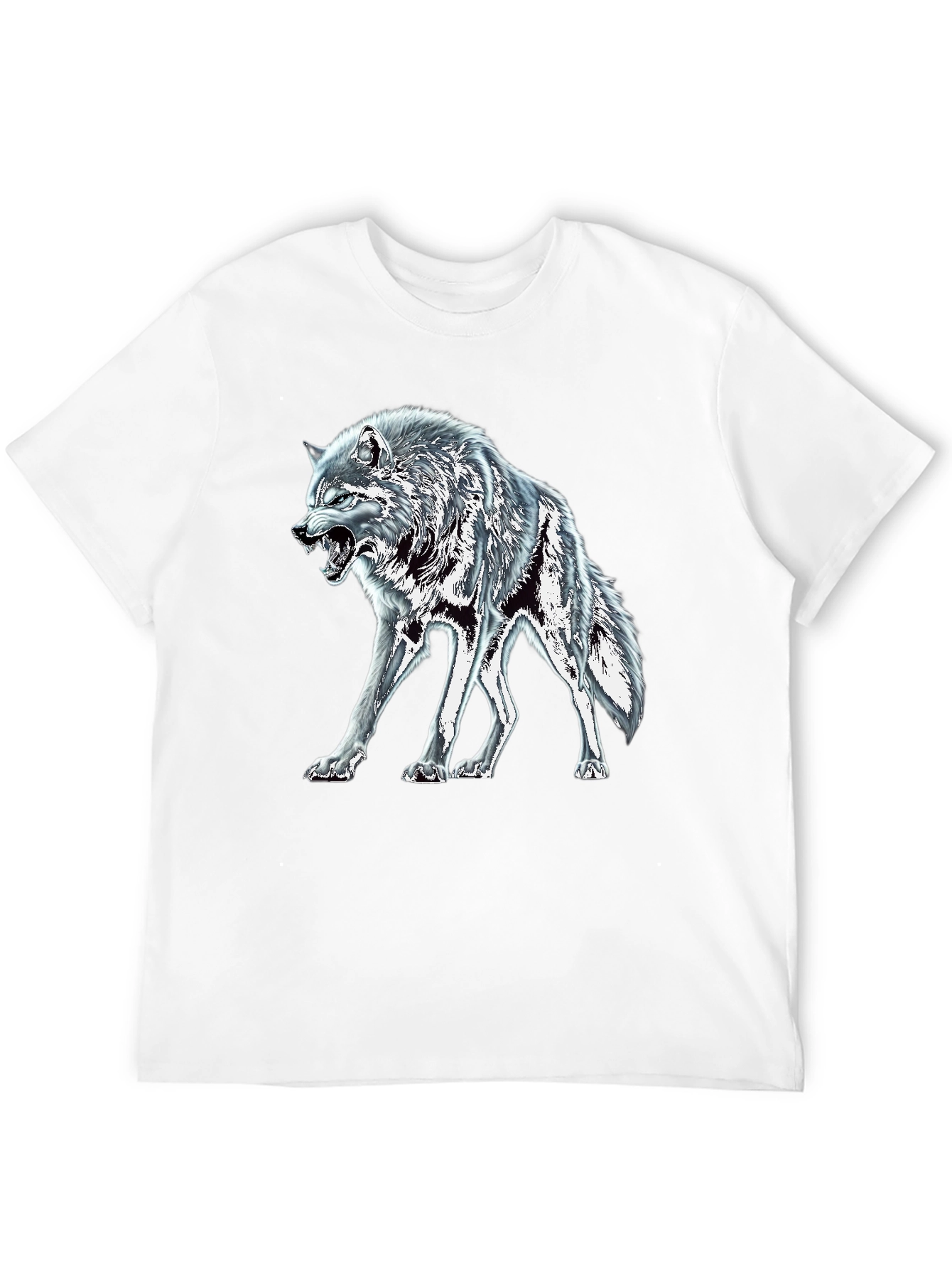 Black Wolf Graphic Tee - Fierce Animal Design