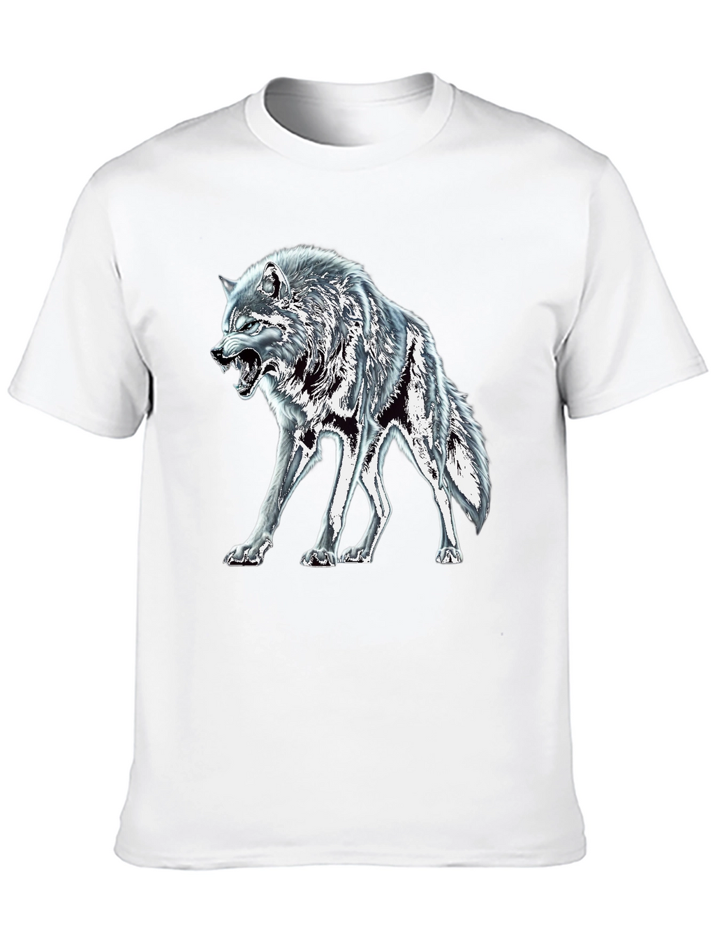 Black Wolf Graphic Tee - Fierce Animal Design