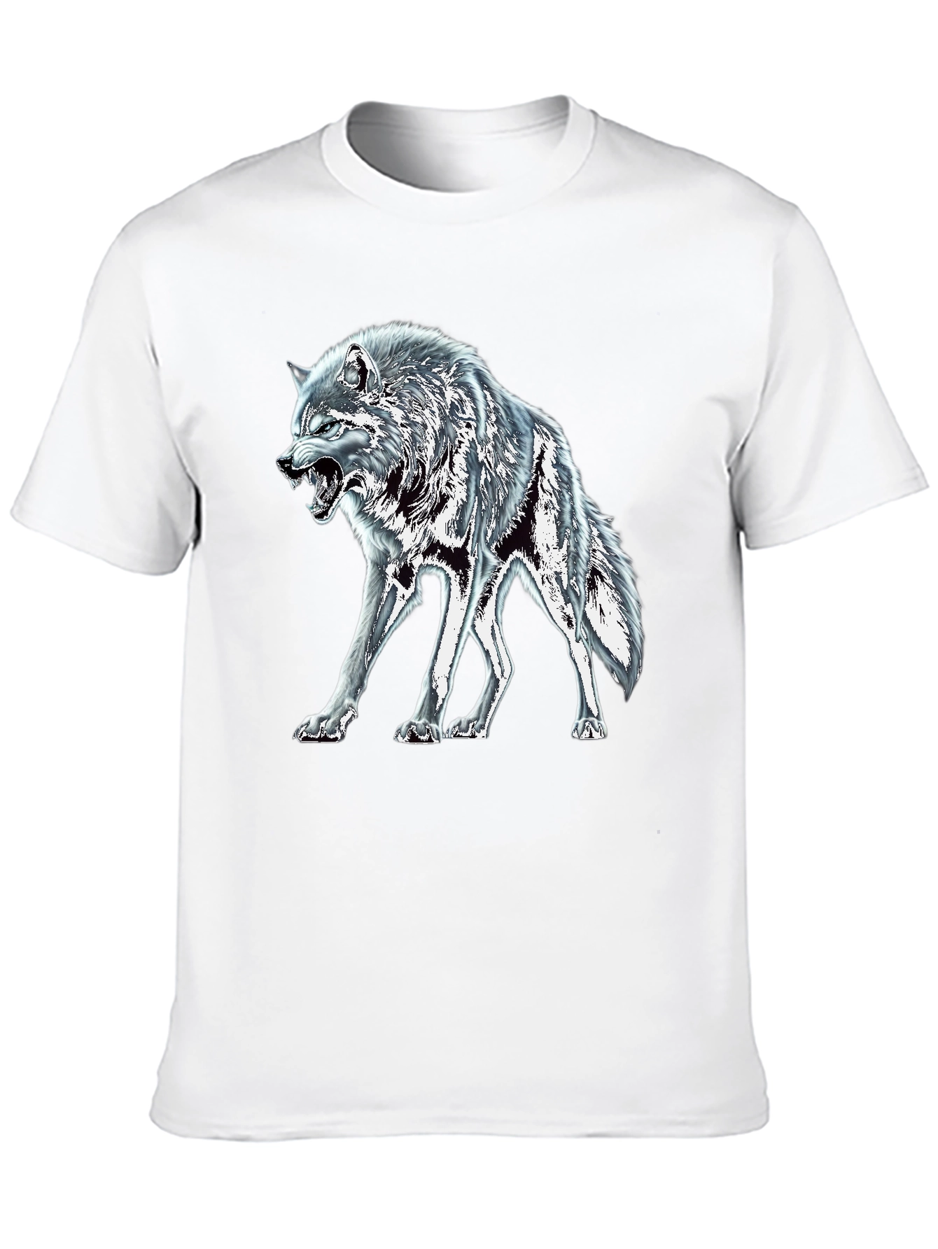 Black Wolf Graphic Tee - Fierce Animal Design