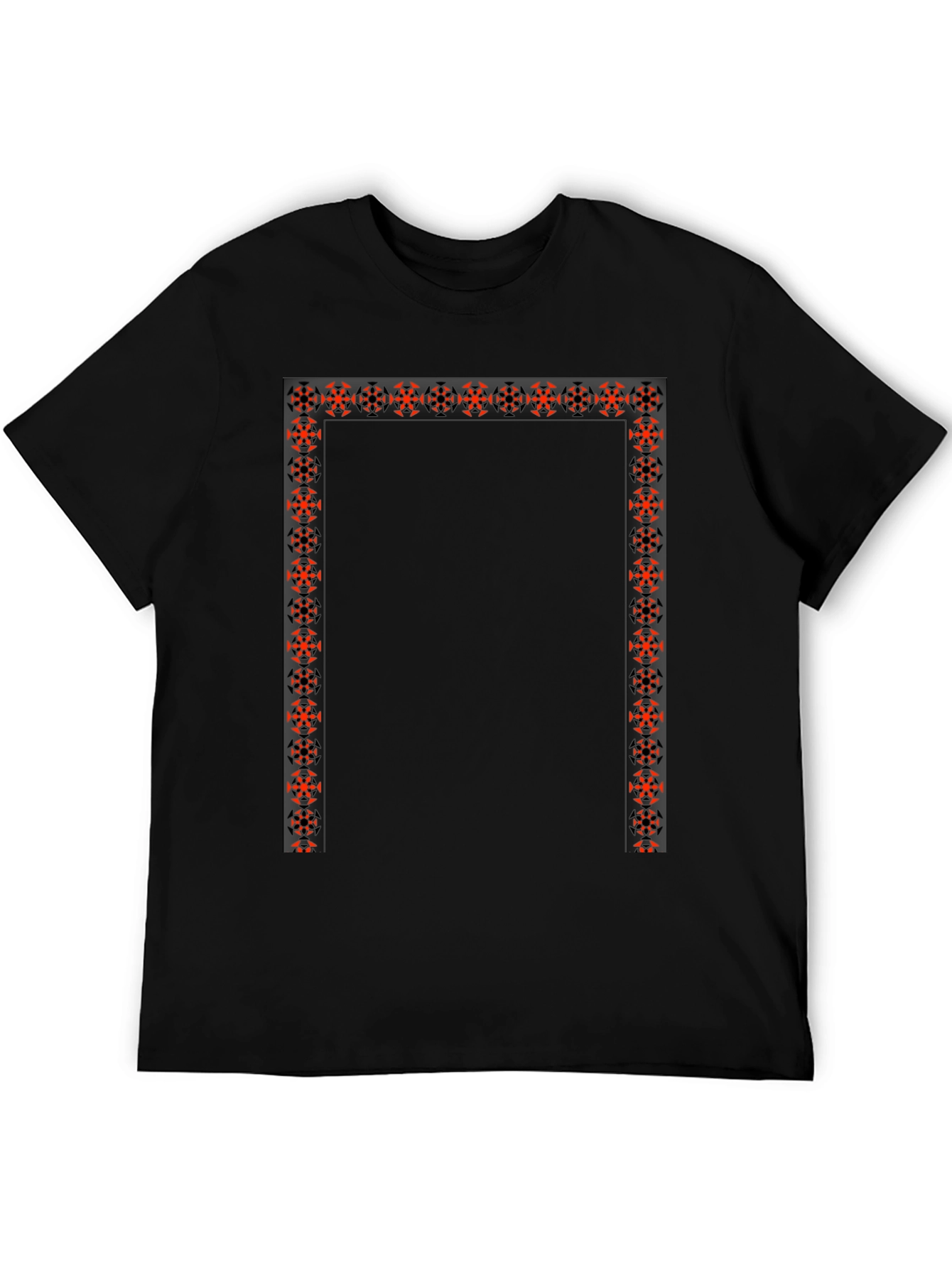 Edgy Graphic Tee - Geometric Border Design