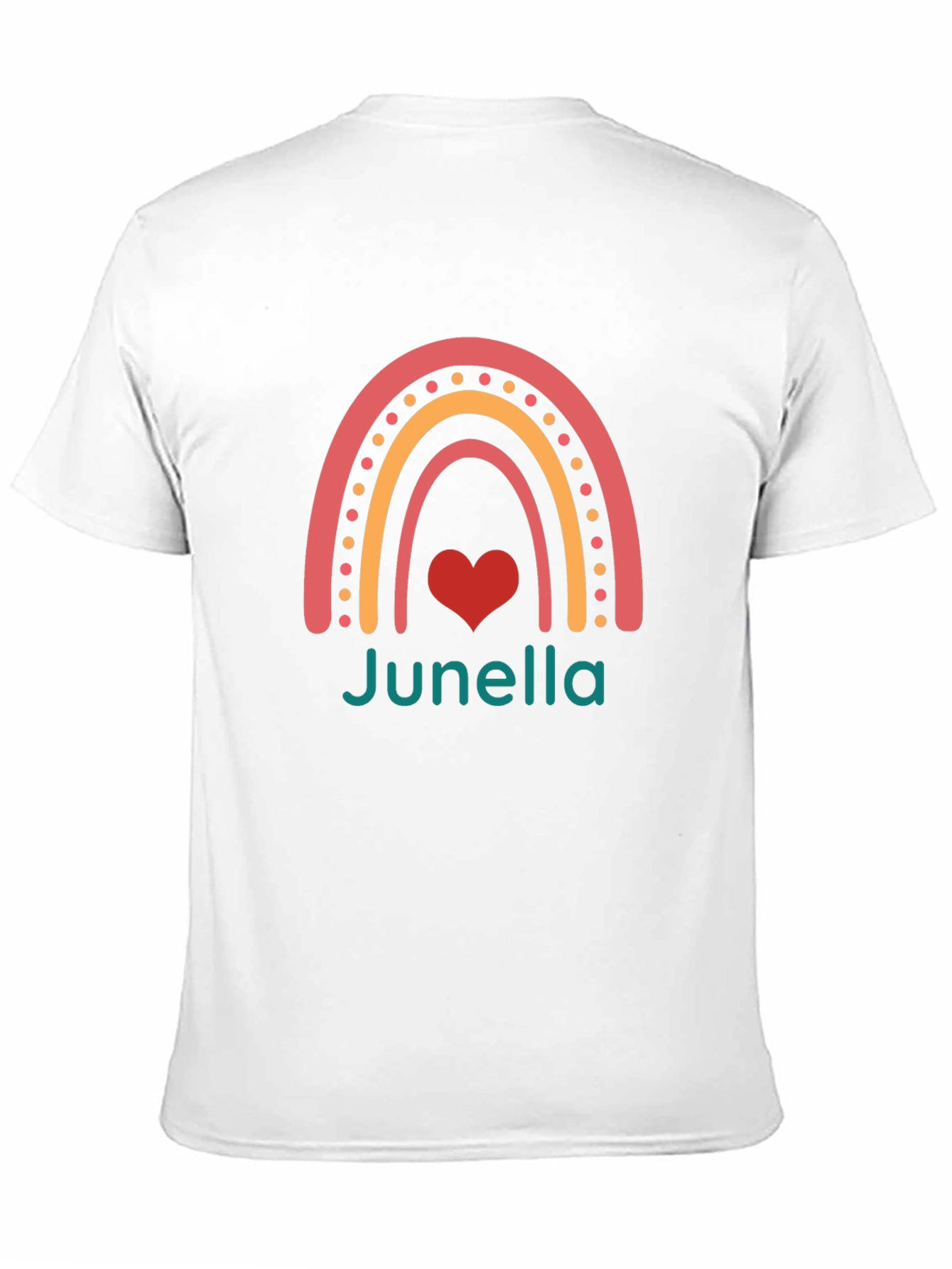 Junella Rainbow Heart Graphic T-Shirt