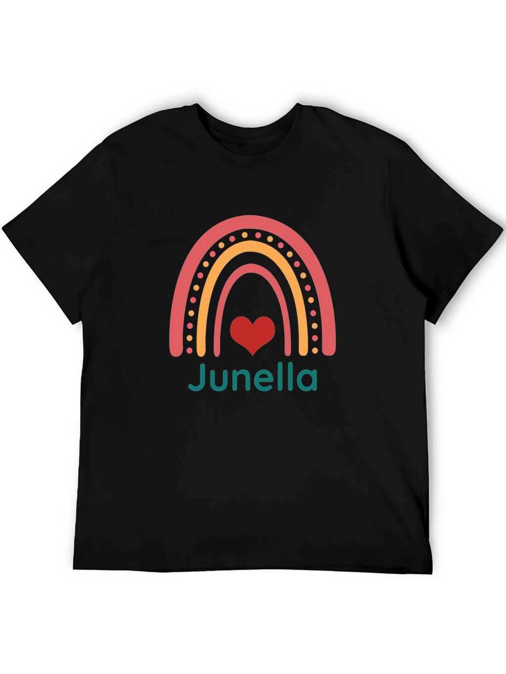 Junella Rainbow Heart Graphic T-Shirt