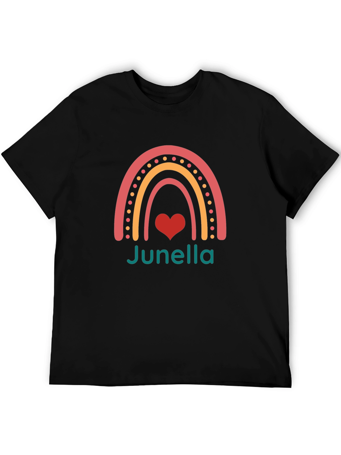 Junella Rainbow Heart Graphic T-Shirt
