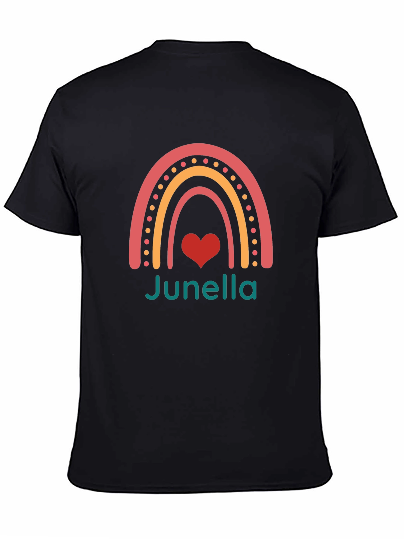 Junella Rainbow Heart Graphic T-Shirt