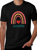 Junella Rainbow Heart Graphic T-Shirt