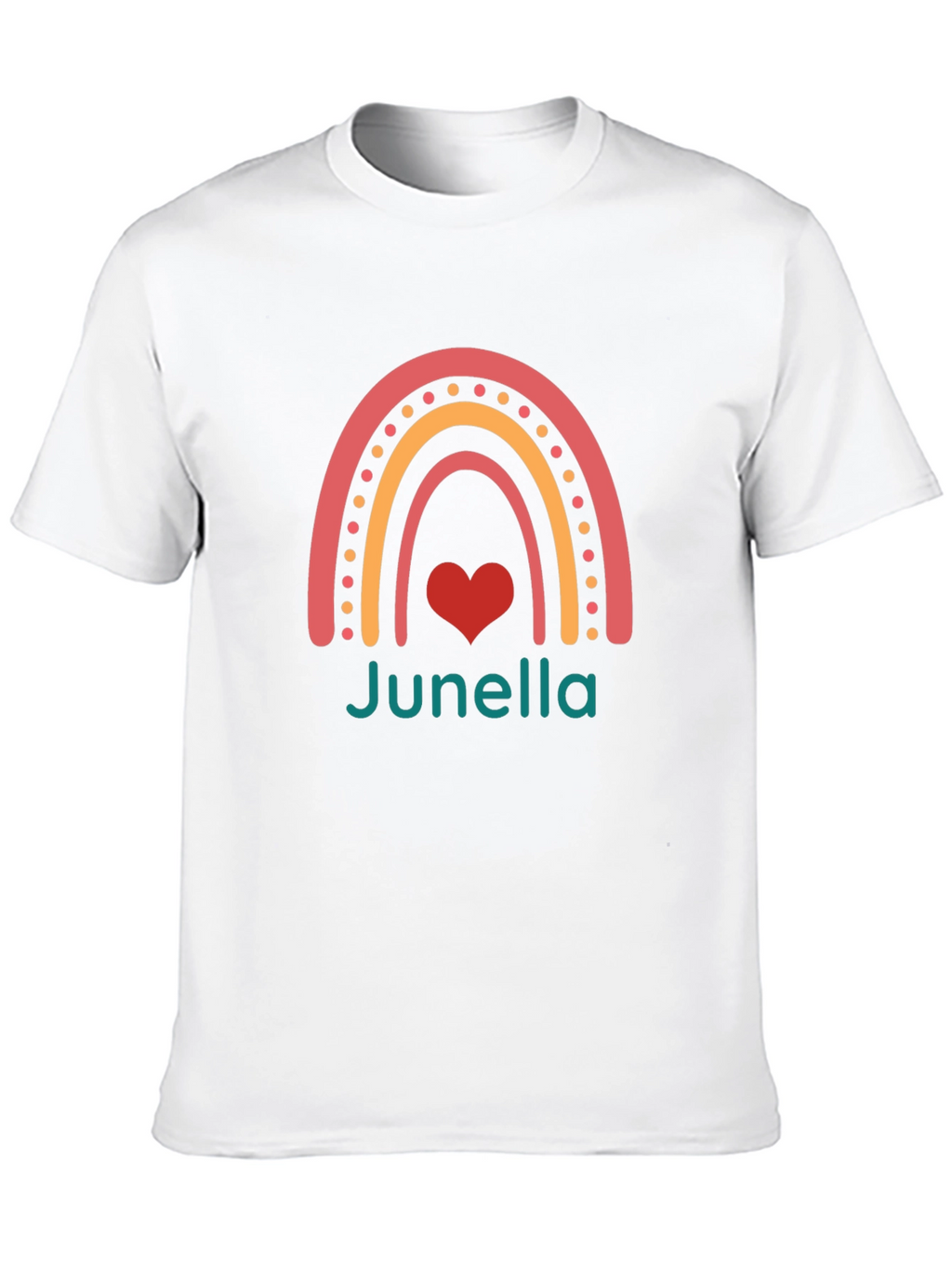 Junella Rainbow Heart Graphic T-Shirt