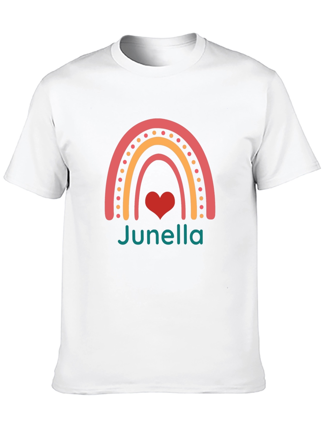 Junella Rainbow Heart Graphic T-Shirt