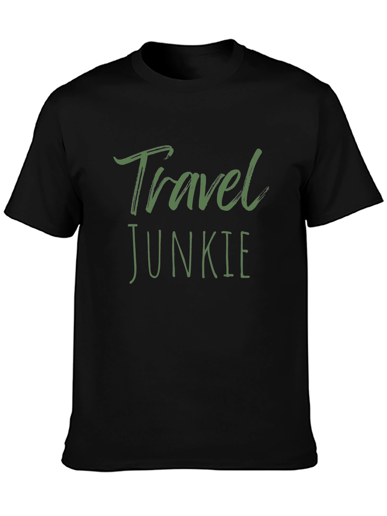 Travel Junkie T-Shirt - Black Graphic Tee