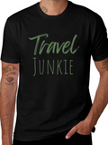 Travel Junkie T-Shirt - Black Graphic Tee