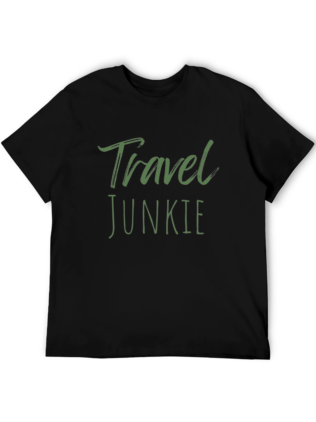 Travel Junkie T-Shirt - Black Graphic Tee