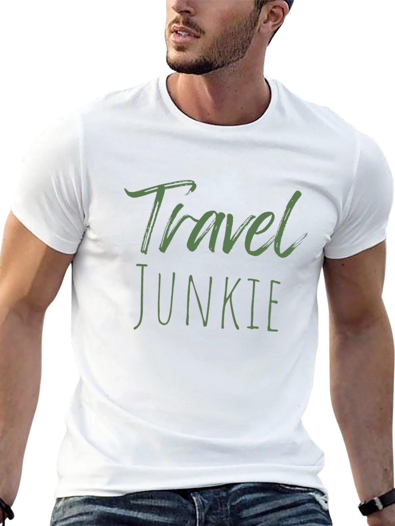 Travel Junkie T-Shirt - Black Graphic Tee