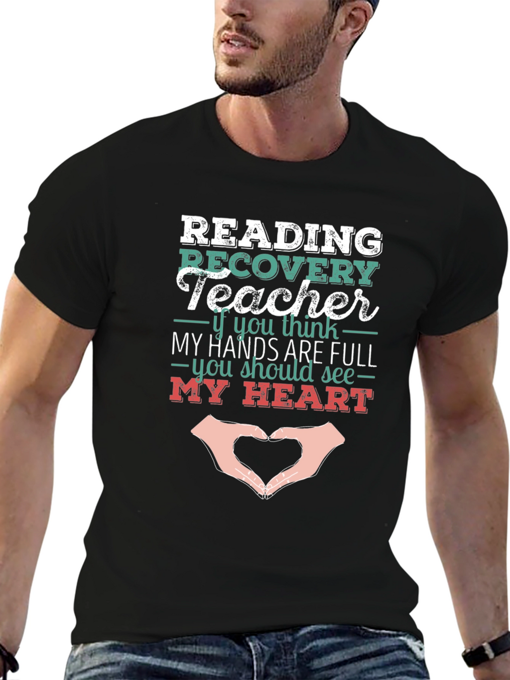 Reading Recovery Teacher Heart Hands T-Shirt