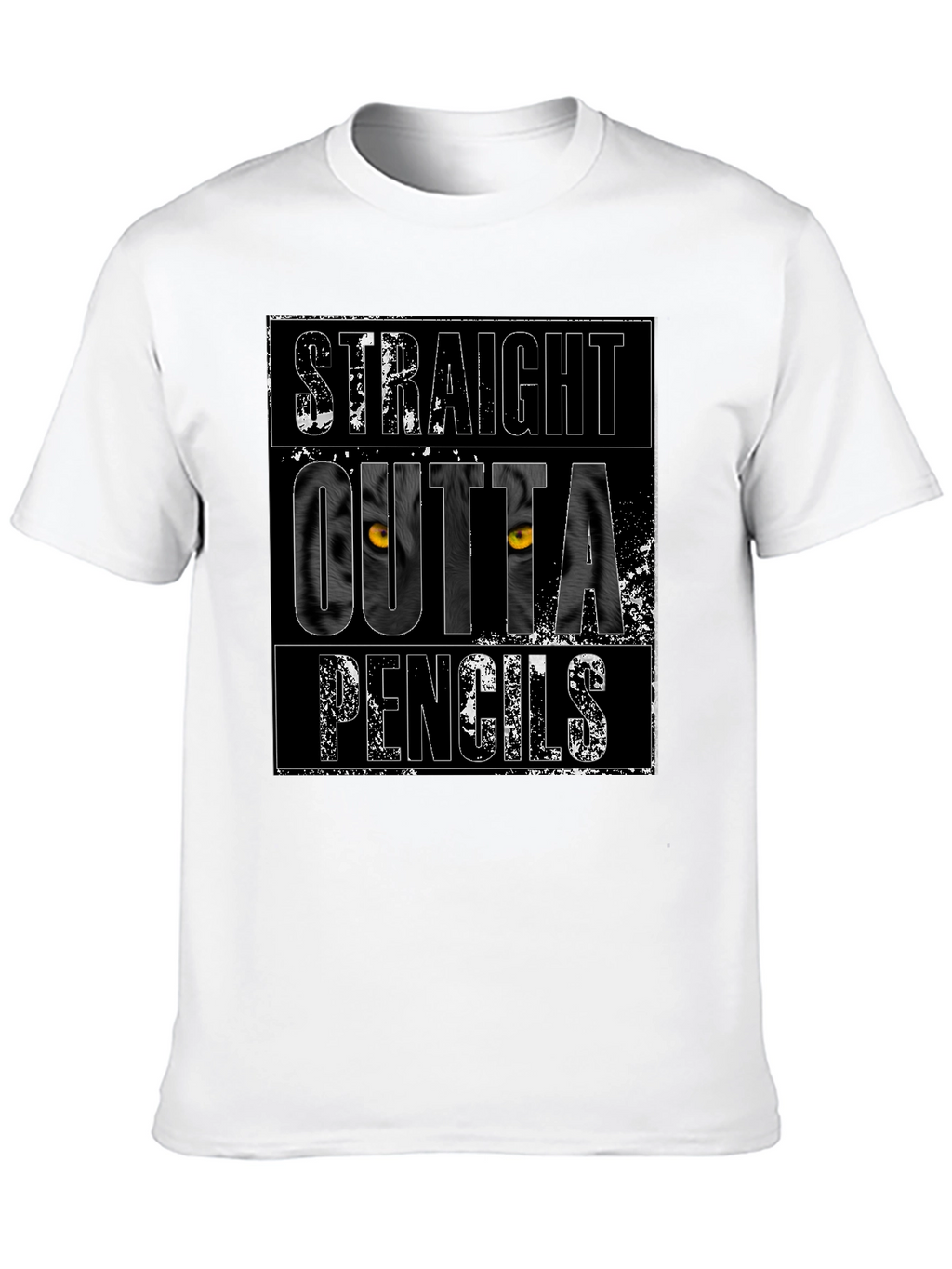Straight Outta Pencils Graphic Tee - Black Cotton T-Shirt