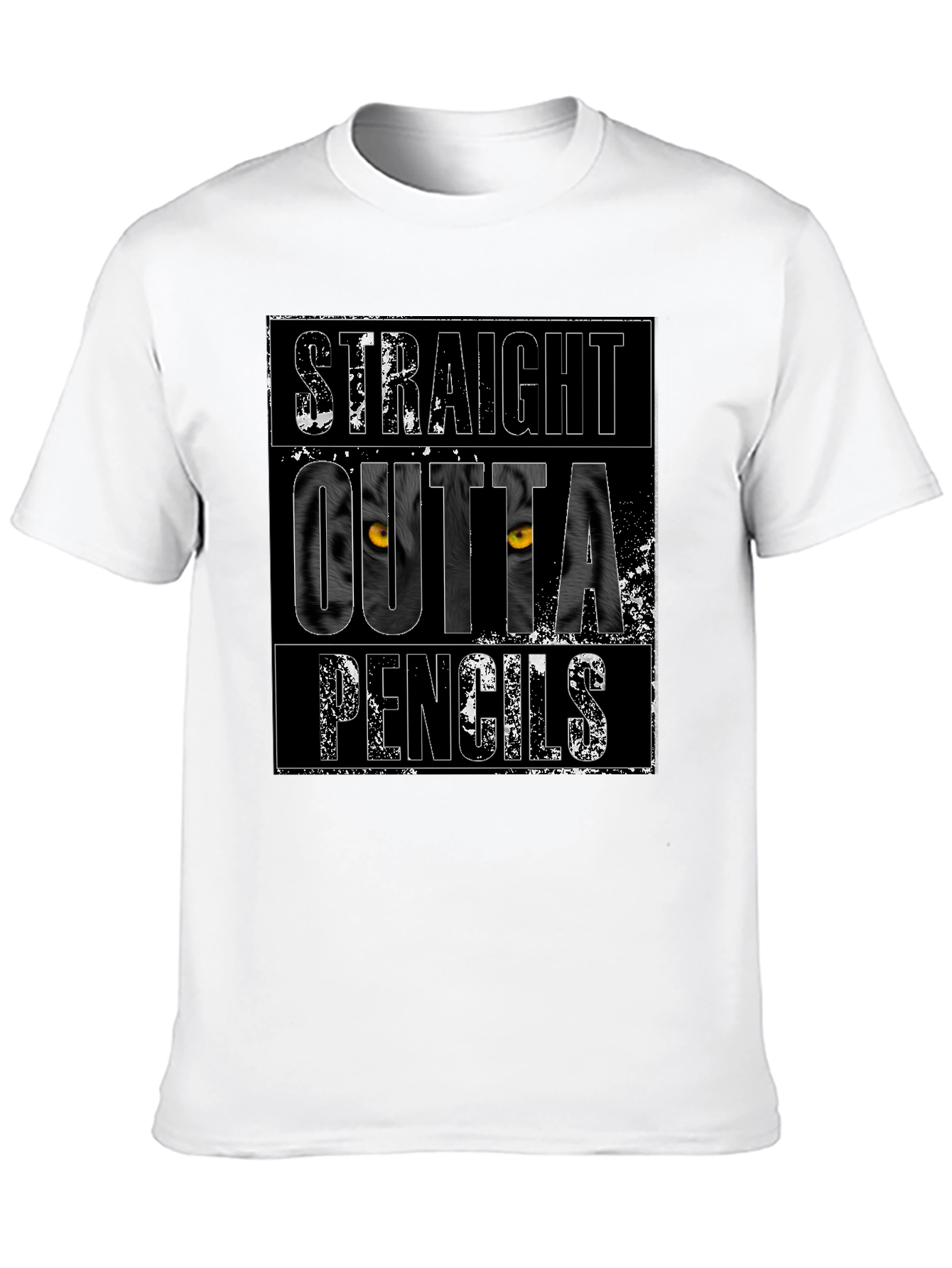 Straight Outta Pencils Graphic Tee - Black Cotton T-Shirt