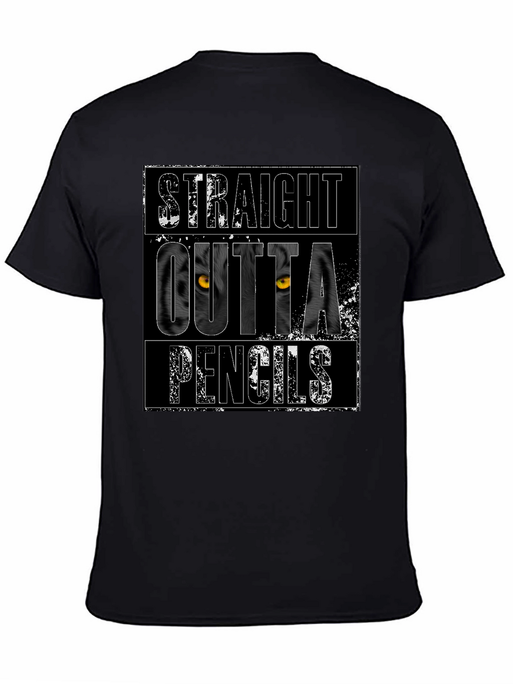 Straight Outta Pencils Graphic Tee - Black Cotton T-Shirt