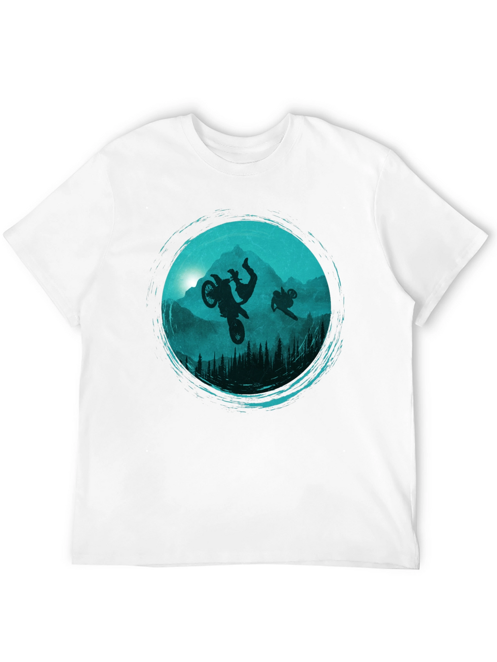 Motorcross Silhouette Graphic Tee - Black