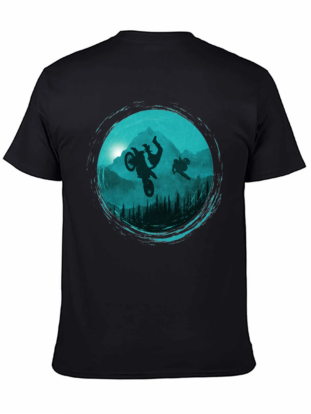 Motorcross Silhouette Graphic Tee - Black