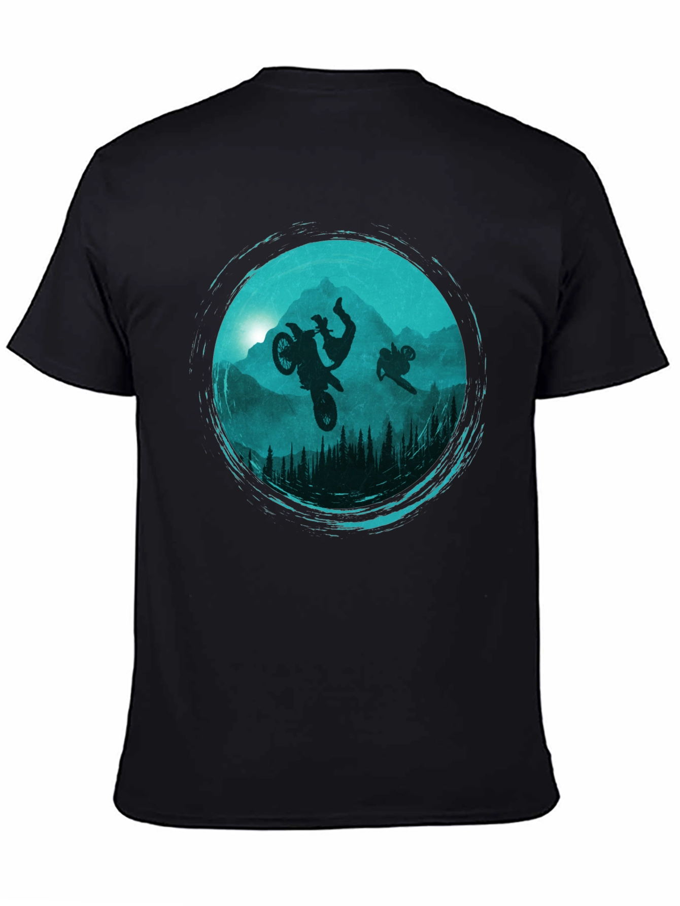Motorcross Silhouette Graphic Tee - Black