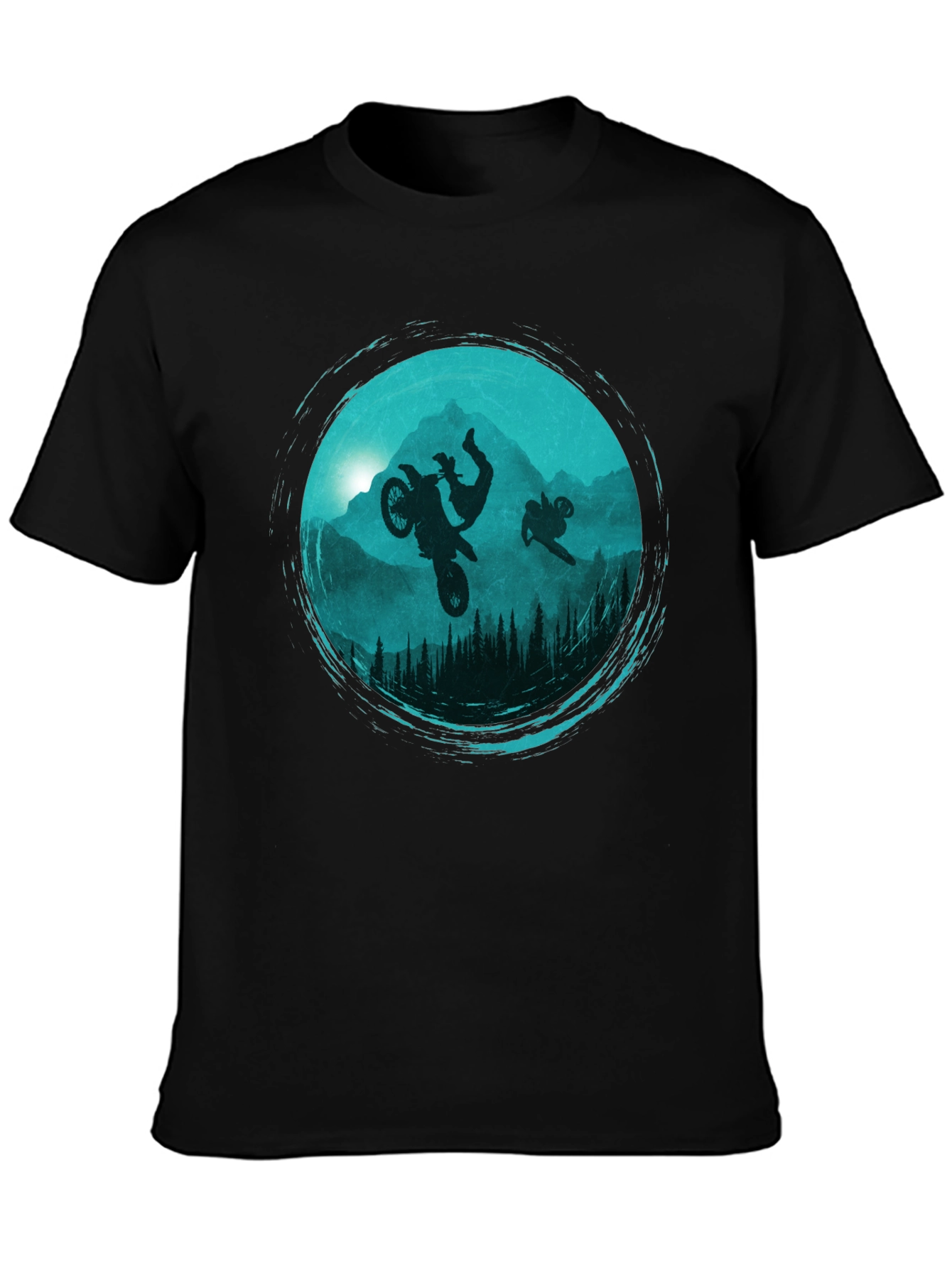 Motorcross Silhouette Graphic Tee - Black