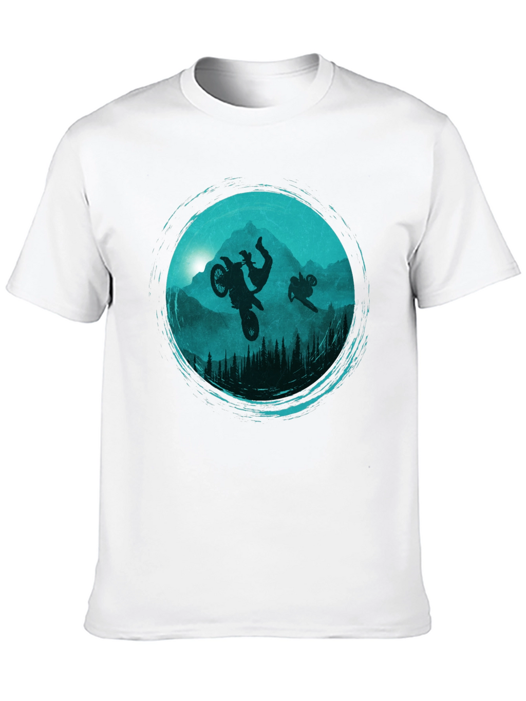 Motorcross Silhouette Graphic Tee - Black