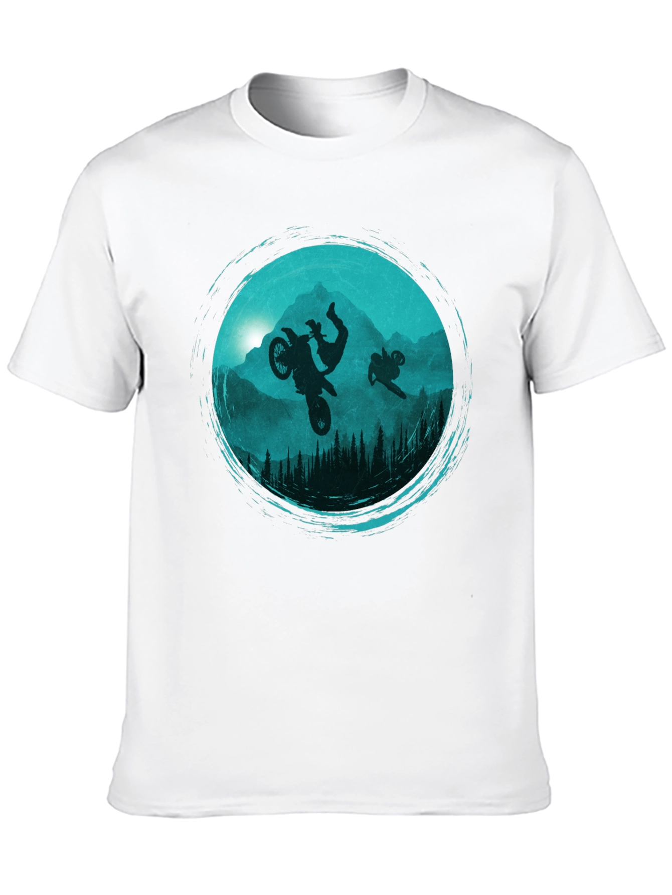 Motorcross Silhouette Graphic Tee - Black